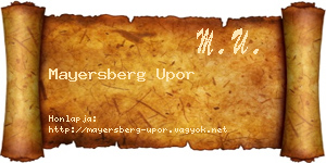 Mayersberg Upor névjegykártya